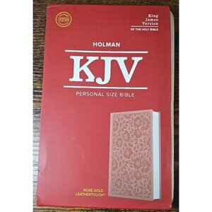 KJV Personal Size Bible Rose Gold Leather Touch by Holman Bible Publishers